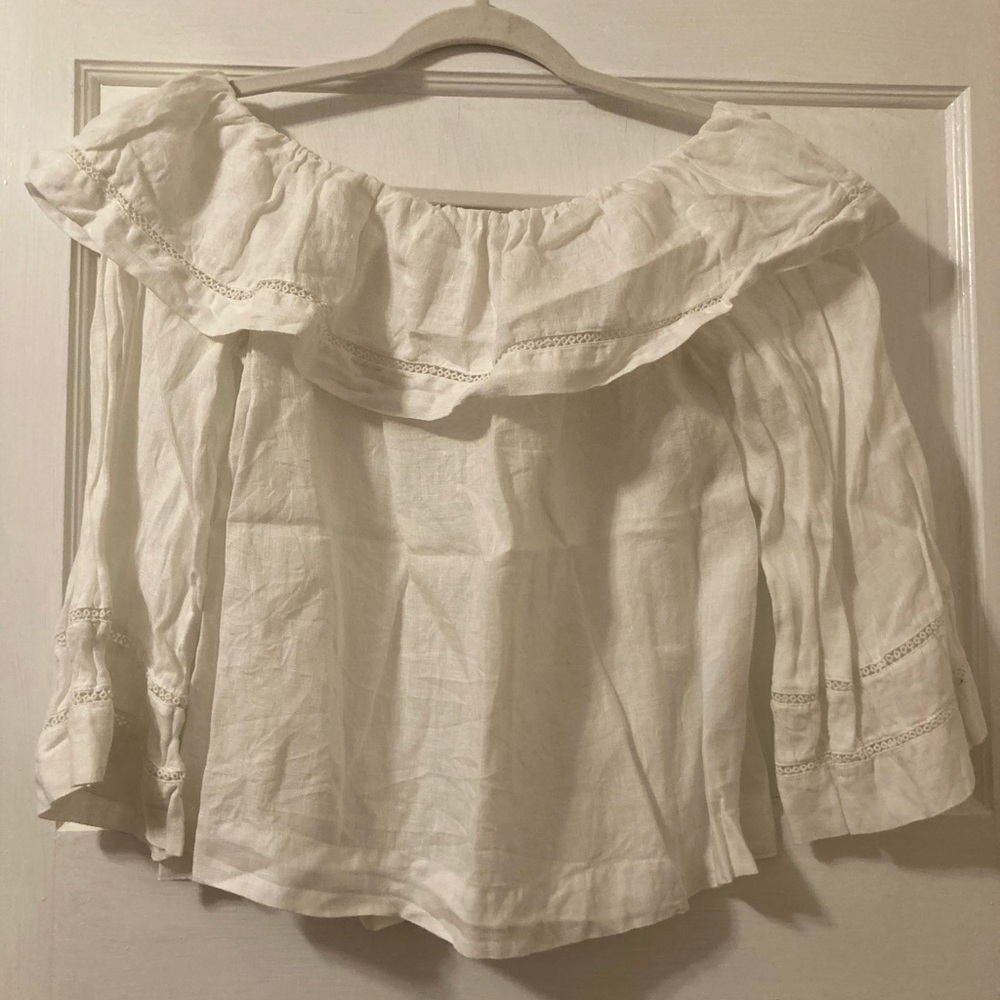 Zara off the shoulder linen top